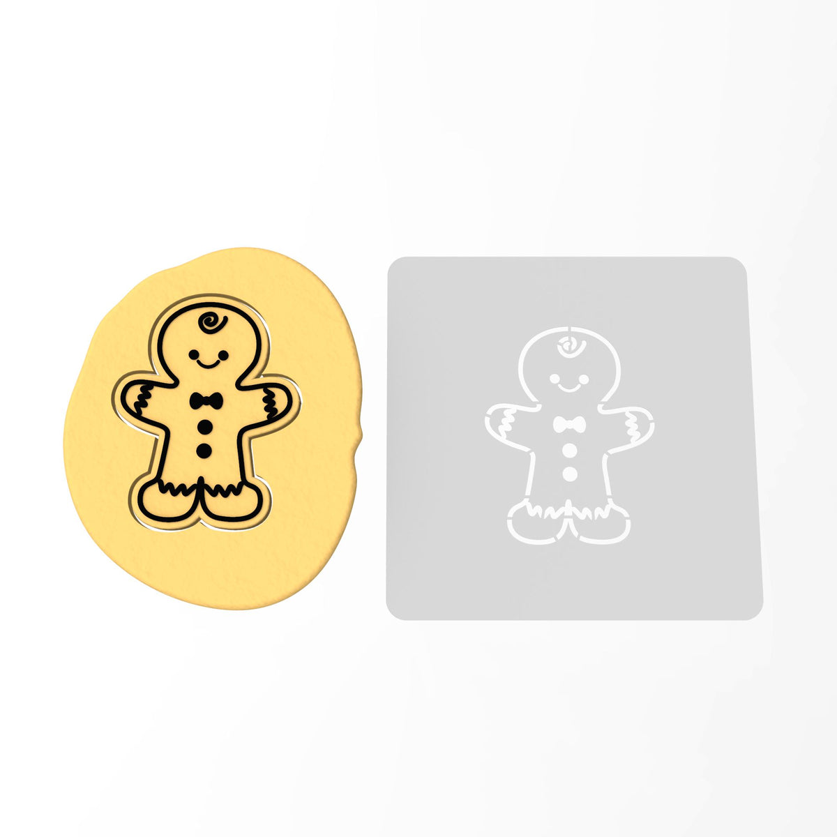 Gingerbread Man Cookie Cutter | Stamp | Stencil #1 Xmas / Winter / NYE Cookie Cutter Lady 2 Inch Small Cupcake Stamp Only Yes