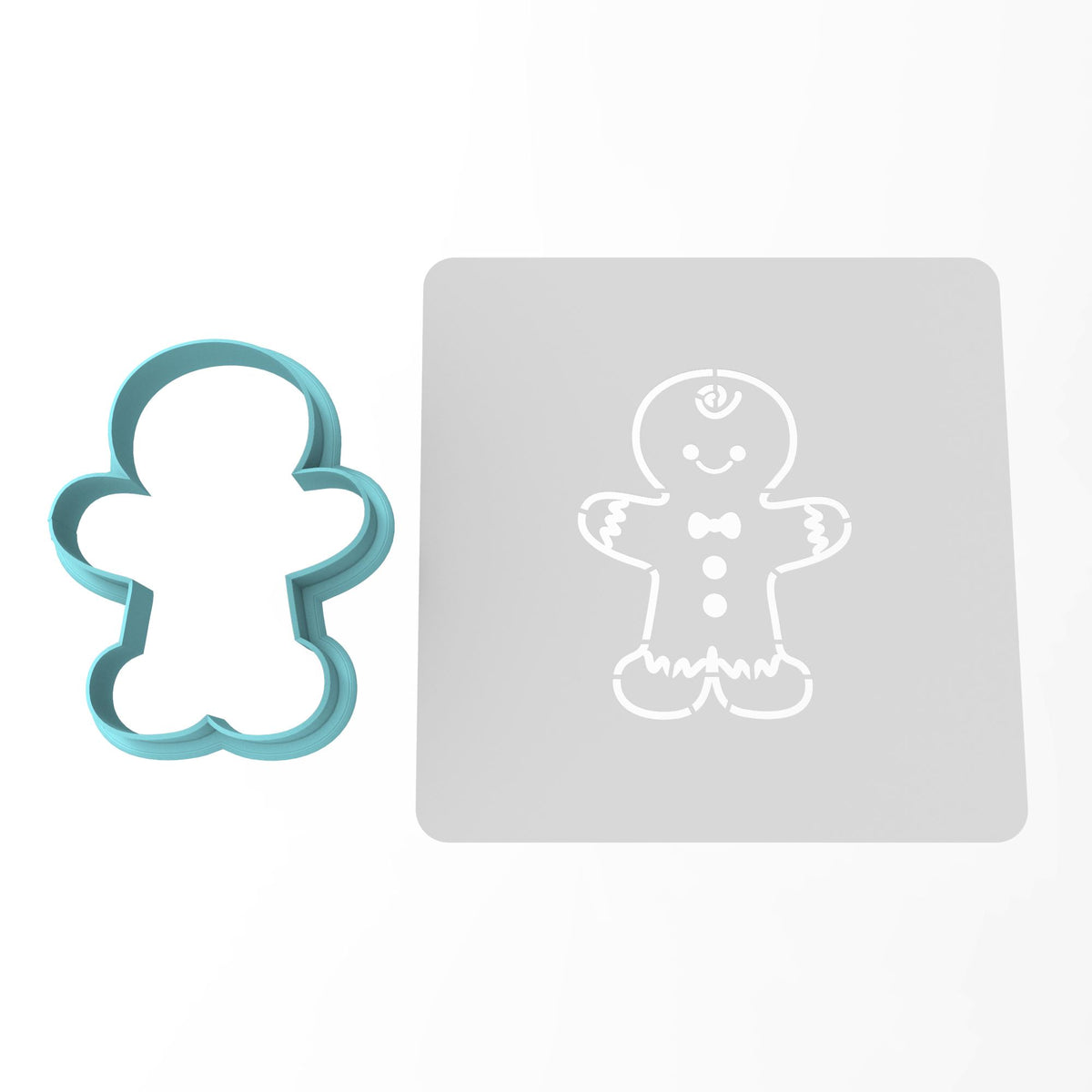 Gingerbread Man Cookie Cutter | Stamp | Stencil #1 Xmas / Winter / NYE Cookie Cutter Lady 2 Inch Small Cupcake Cutter Only Yes
