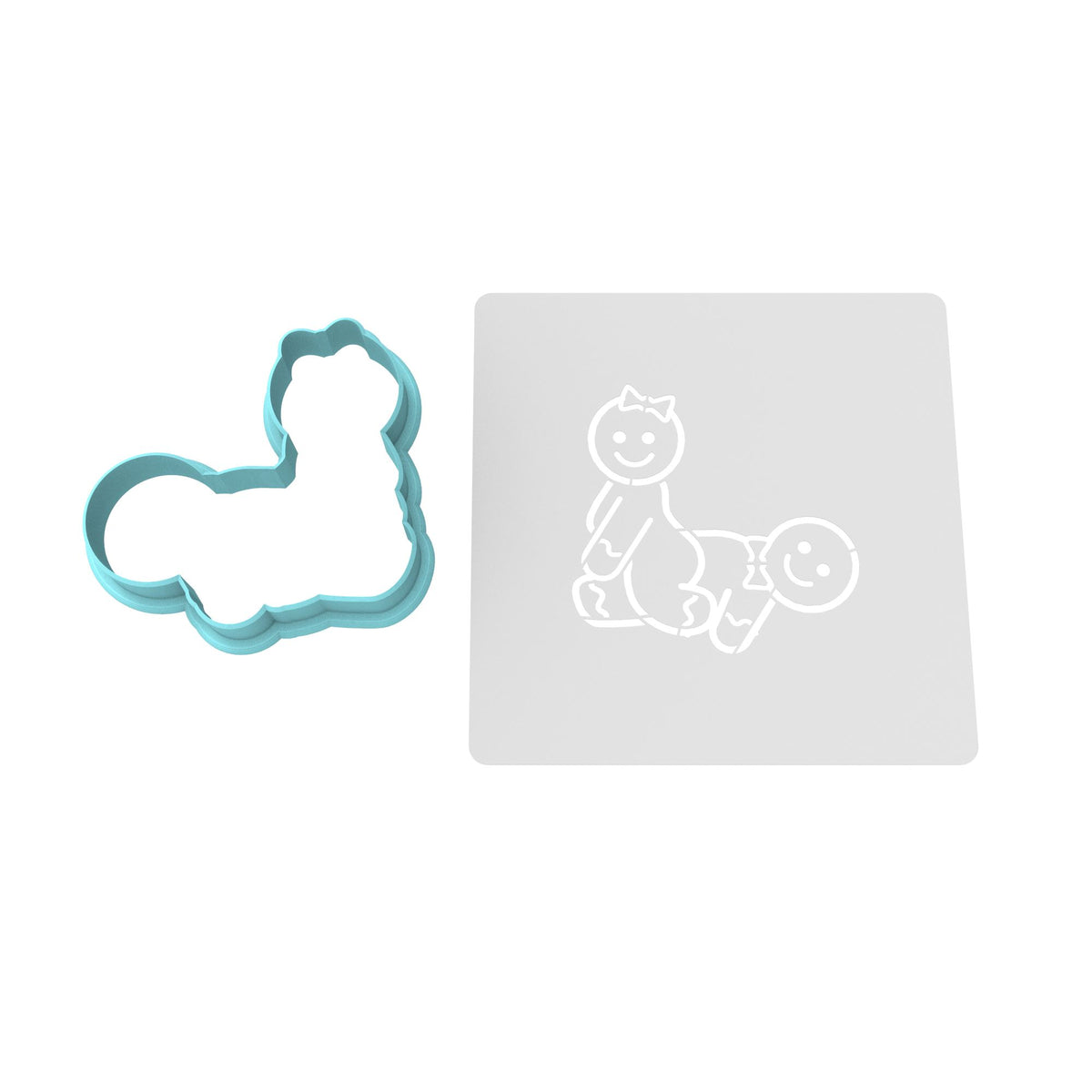 Gingerbread Sex Reverse Cowgirl Cookie Cutter | Stamp | Stencil #1 Xmas / Winter / NYE Cookie Cutter Lady MINI - 2 Inches (5cm) **BUNDLE** Cutter + Stencil 