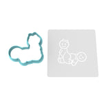 Gingerbread Sex Reverse Cowgirl Cookie Cutter | Stamp | Stencil #1 Xmas / Winter / NYE Cookie Cutter Lady MINI - 2 Inches (5cm) **BUNDLE** Cutter + Stencil 