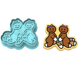 Gingerbread Sex Threesome Cookie Cutter | Stamp | Stencil #1