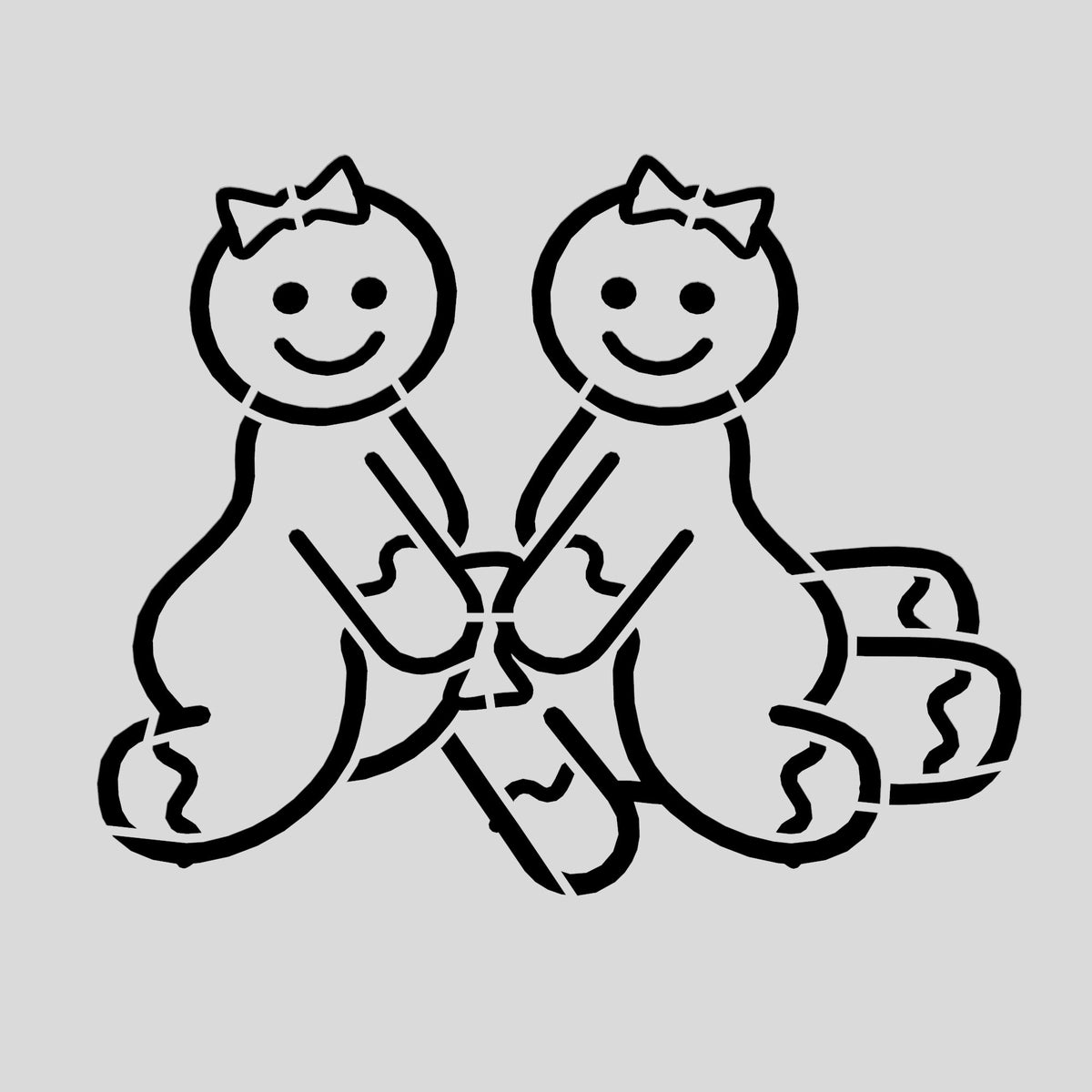 Gingerbread Sex Threesome Cookie Cutter | Stamp | Stencil #1