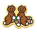 Gingerbread Sex Threesome Cookie Cutter | Stamp | Stencil #1
