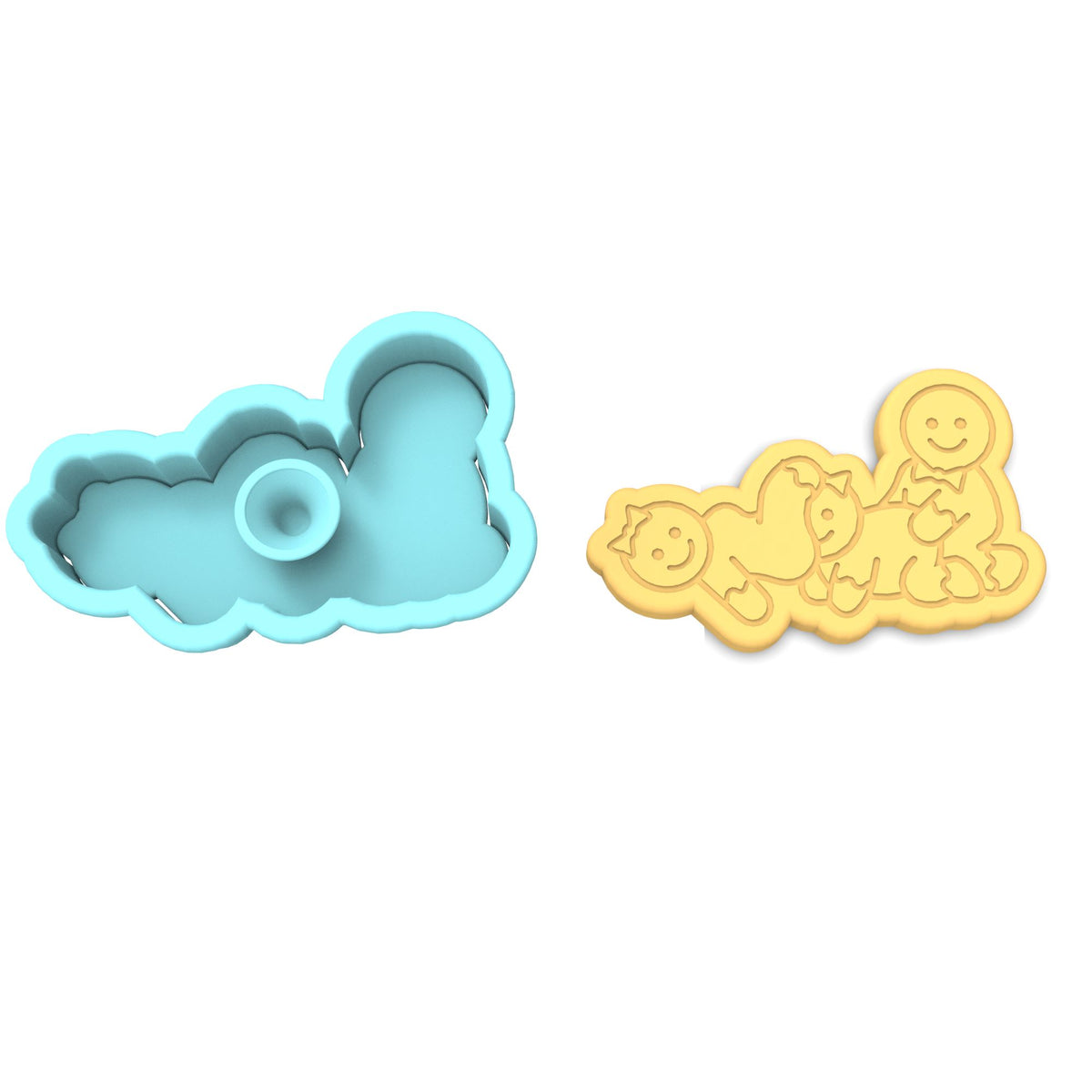 Gingerbread Sex Threesome Cookie Cutter | Stamp | Stencil #2 Xmas / Winter / NYE Cookie Cutter Lady 
