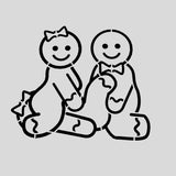 Gingerbread Sex Threesome Cookie Cutter | Stamp | Stencil #4 Xmas / Winter / NYE Cookie Cutter Lady 2 Inch Small Cupcake Stencil Only No