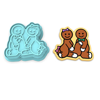 Gingerbread Sex Threesome Cookie Cutter | Stamp | Stencil #4 Xmas / Winter / NYE Cookie Cutter Lady 2 Inch Small Cupcake Cutter + Stamp No