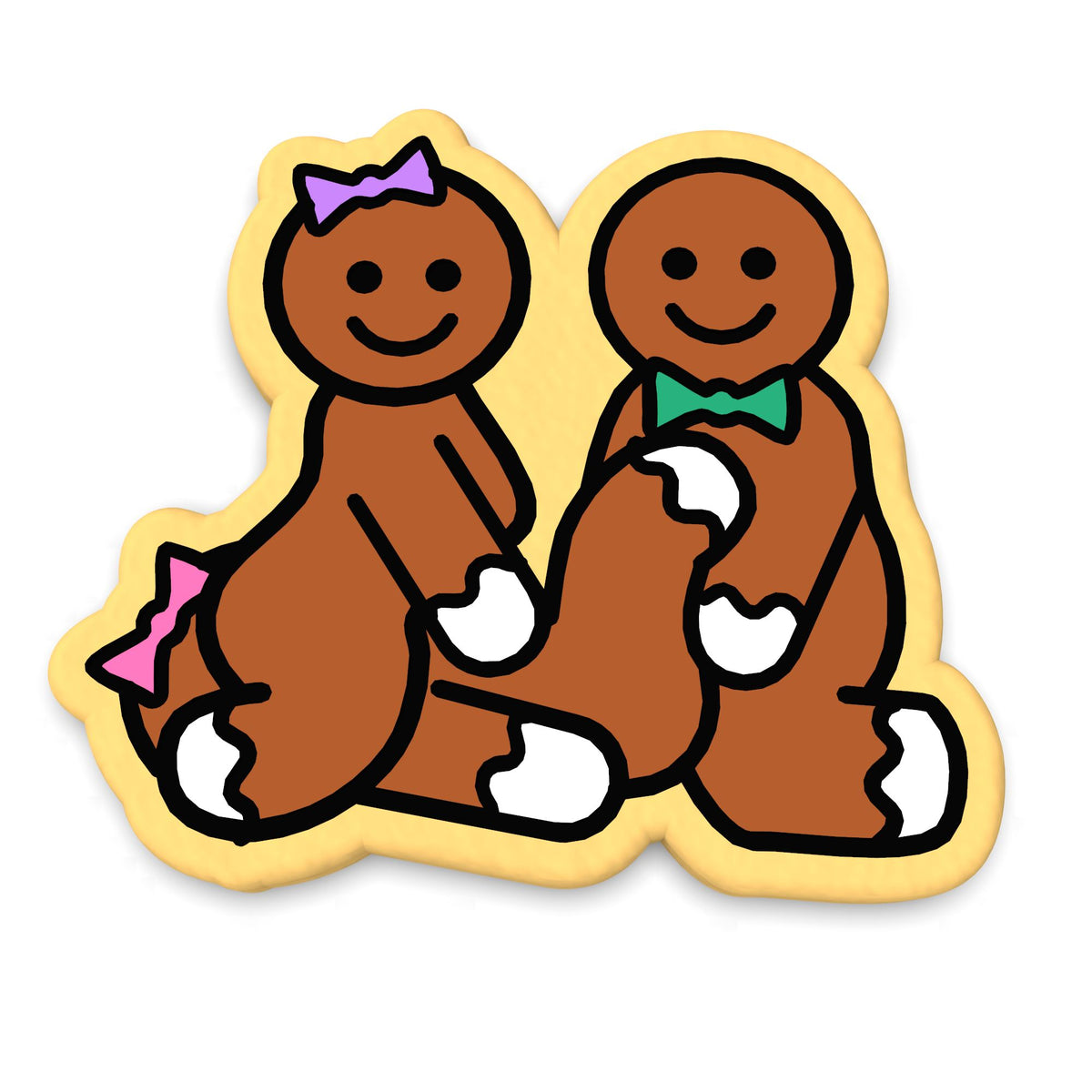 Gingerbread Sex Threesome Cookie Cutter | Stamp | Stencil #4 Xmas / Winter / NYE Cookie Cutter Lady 
