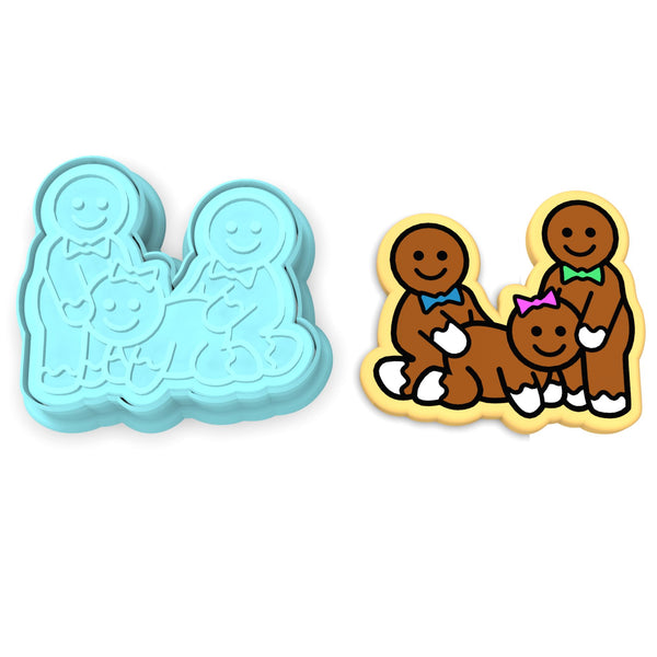 Gingerbread Sex Threesome Cookie Cutter | Stamp | Stencil #5