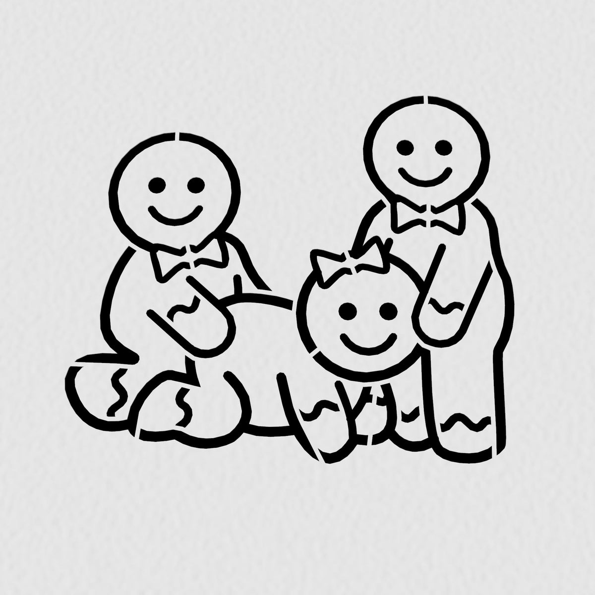 Gingerbread Sex Threesome Cookie Cutter | Stamp | Stencil #5