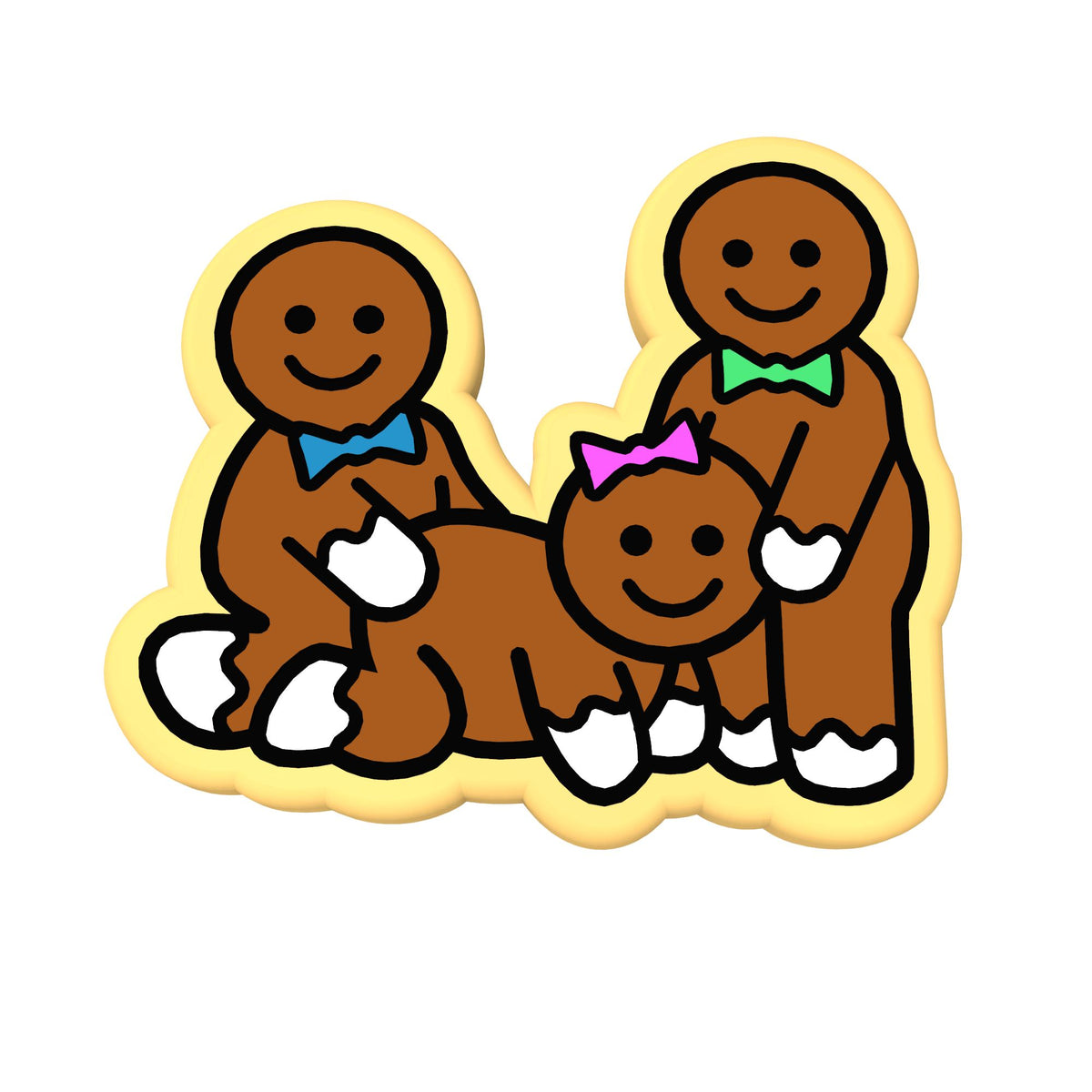 Gingerbread Sex Threesome Cookie Cutter | Stamp | Stencil #5