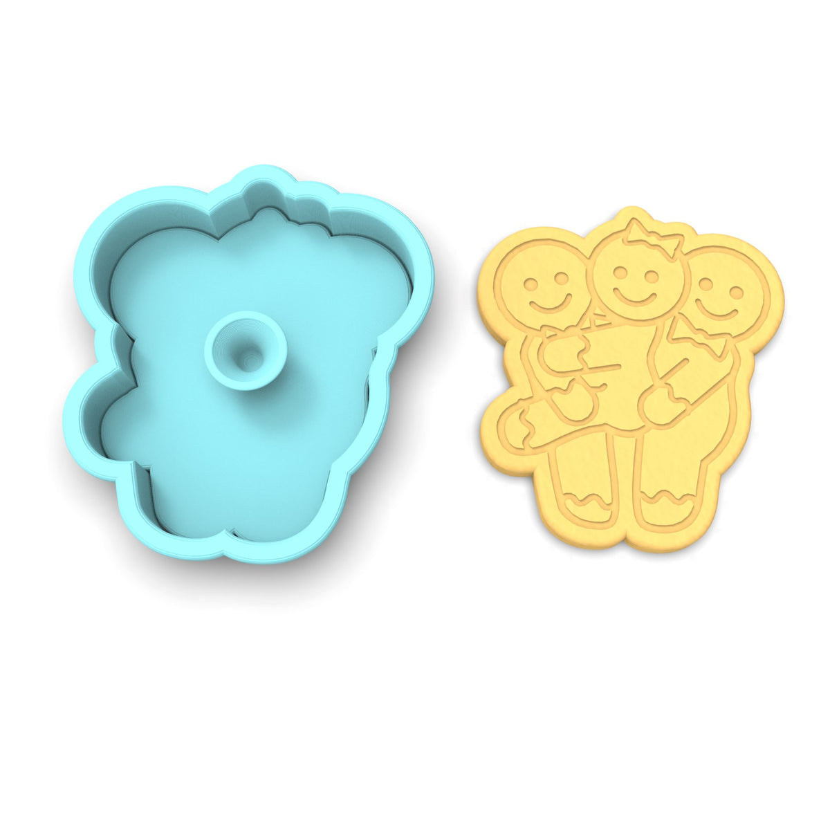 Gingerbread Sex Threesome Cookie Cutter | Stamp | Stencil #6