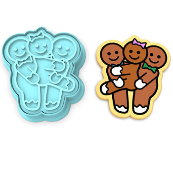 Gingerbread Sex Threesome Cookie Cutter | Stamp | Stencil #6