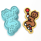 Gingerbread Stripper on Pole Cookie Cutter | Stamp | Stencil #1 Xmas / Winter / NYE Cookie Cutter Lady 2 Inch Small Cupcake Cutter + Stamp No