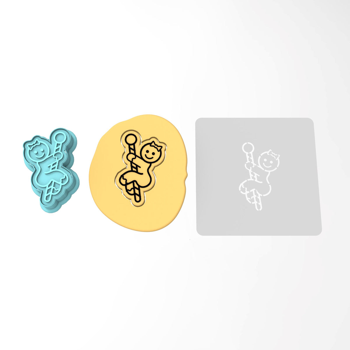 Gingerbread Stripper on Pole Cookie Cutter | Stamp | Stencil #1 Xmas / Winter / NYE Cookie Cutter Lady 2 Inch Small Cupcake Cutter + Stamp Yes