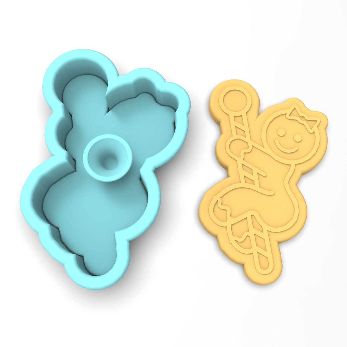 Gingerbread Stripper on Pole Cookie Cutter | Stamp | Stencil #1 Xmas / Winter / NYE Cookie Cutter Lady 