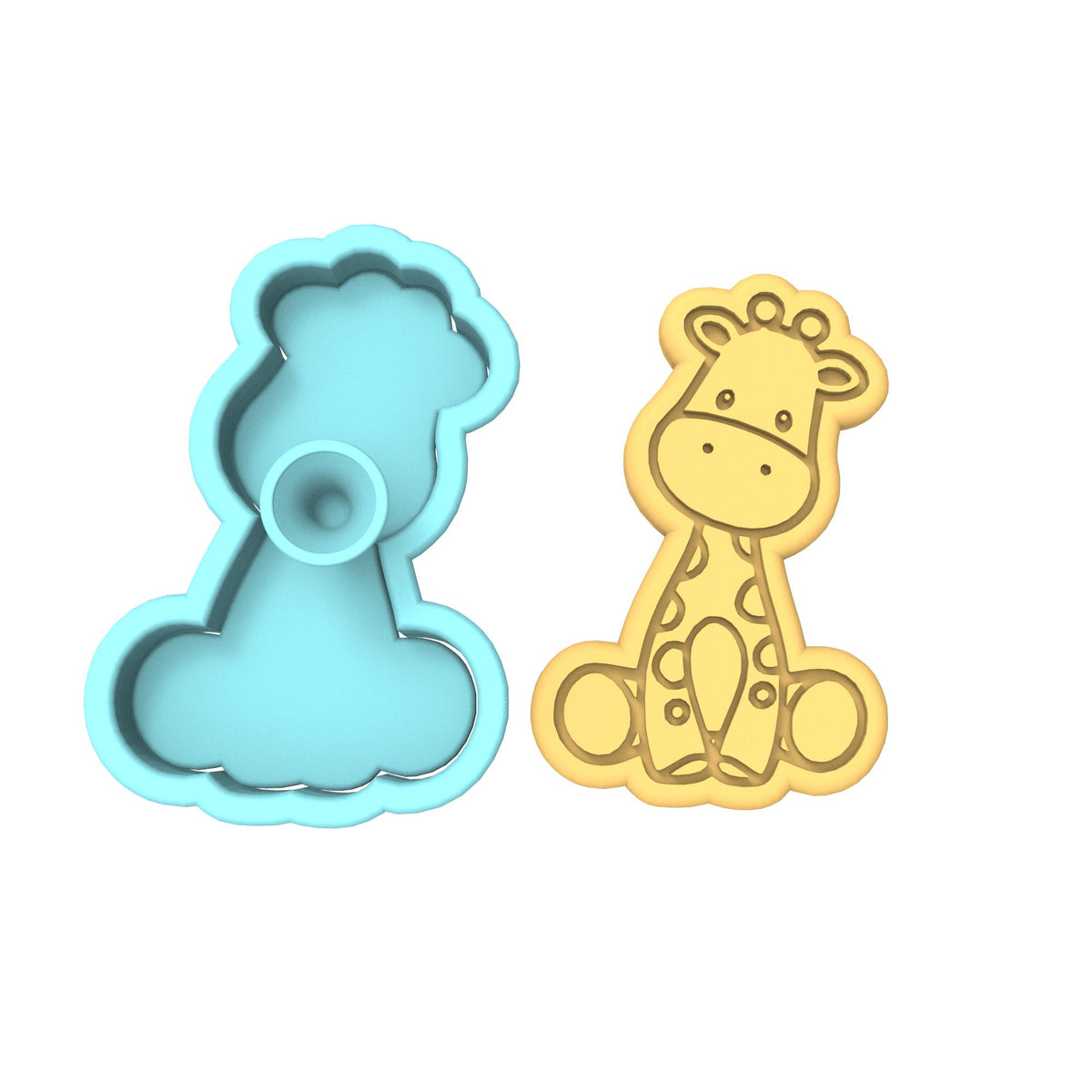 Giraffe Cookie Cutter Stamp & Outline #3