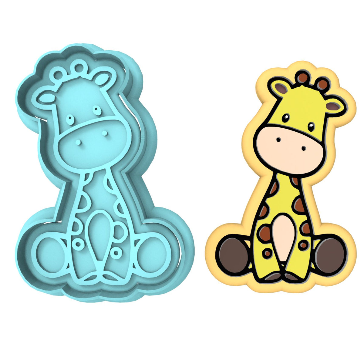 Giraffe Cookie Cutter Stamp & Outline #3