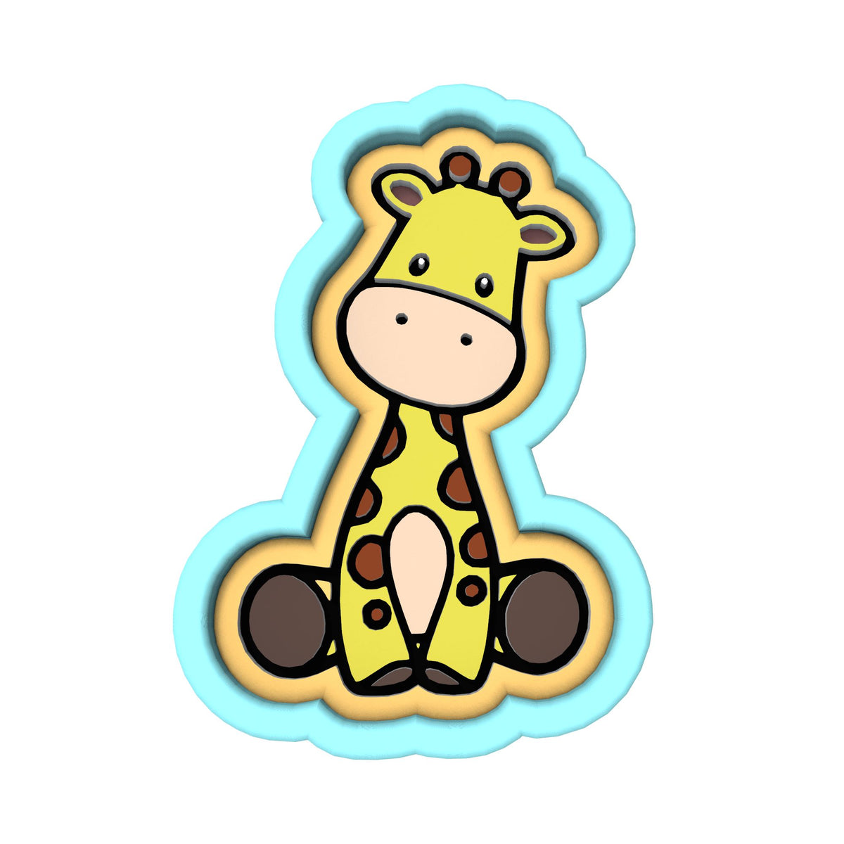 Giraffe Cookie Cutter Stamp & Outline #3