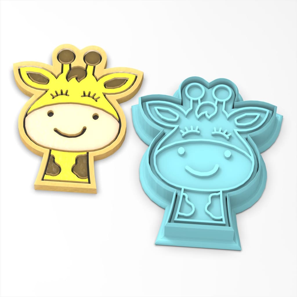 Giraffe Face Cookie Cutter Stamp & Outline #1