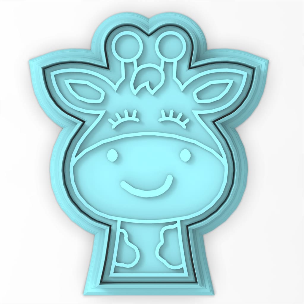 Giraffe Face Cookie Cutter Stamp & Outline #1