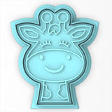 Giraffe Face Cookie Cutter Stamp & Outline #1