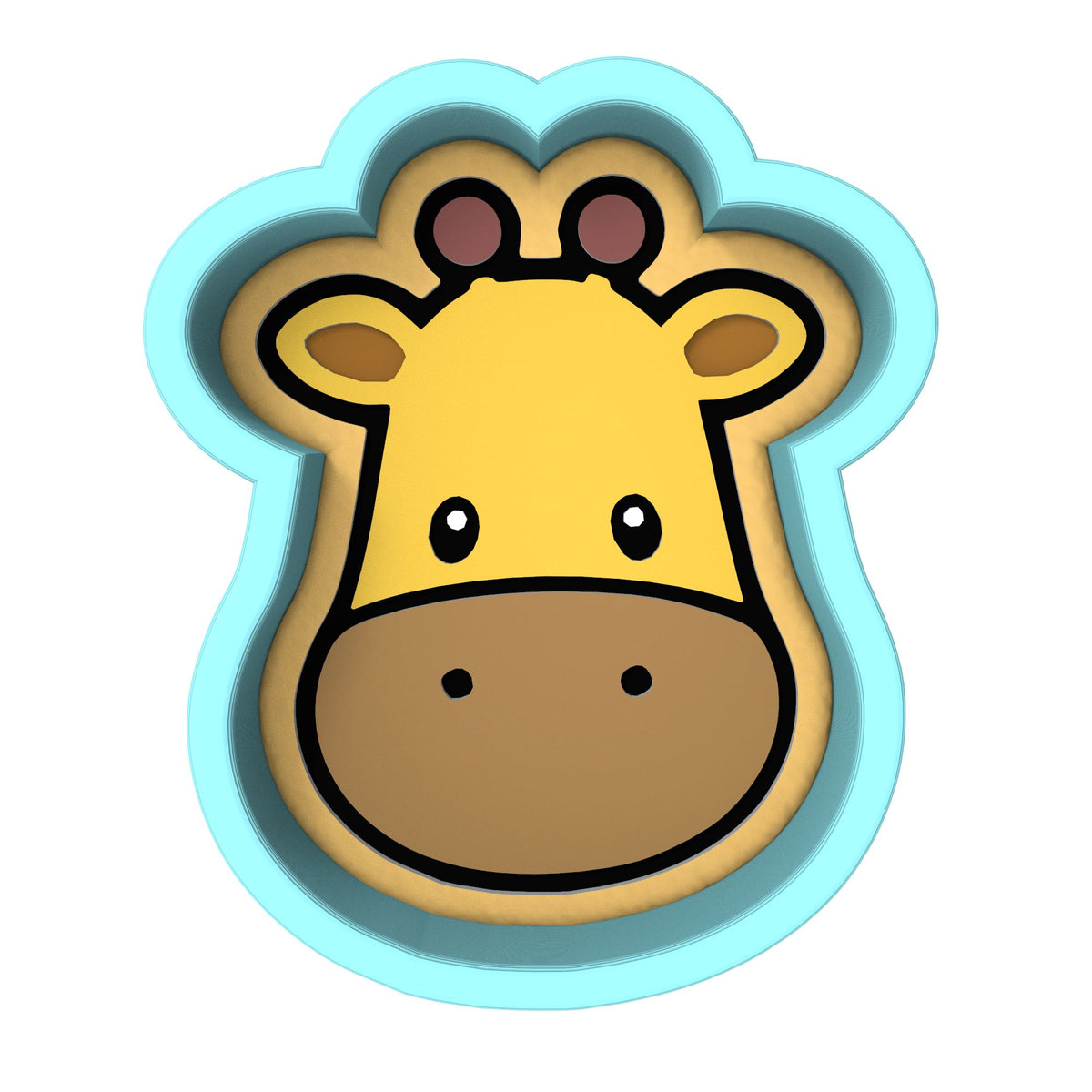 Giraffe Face Cookie Cutter Stamp & Outline #2