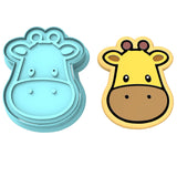 Giraffe Face Cookie Cutter Stamp & Outline #2