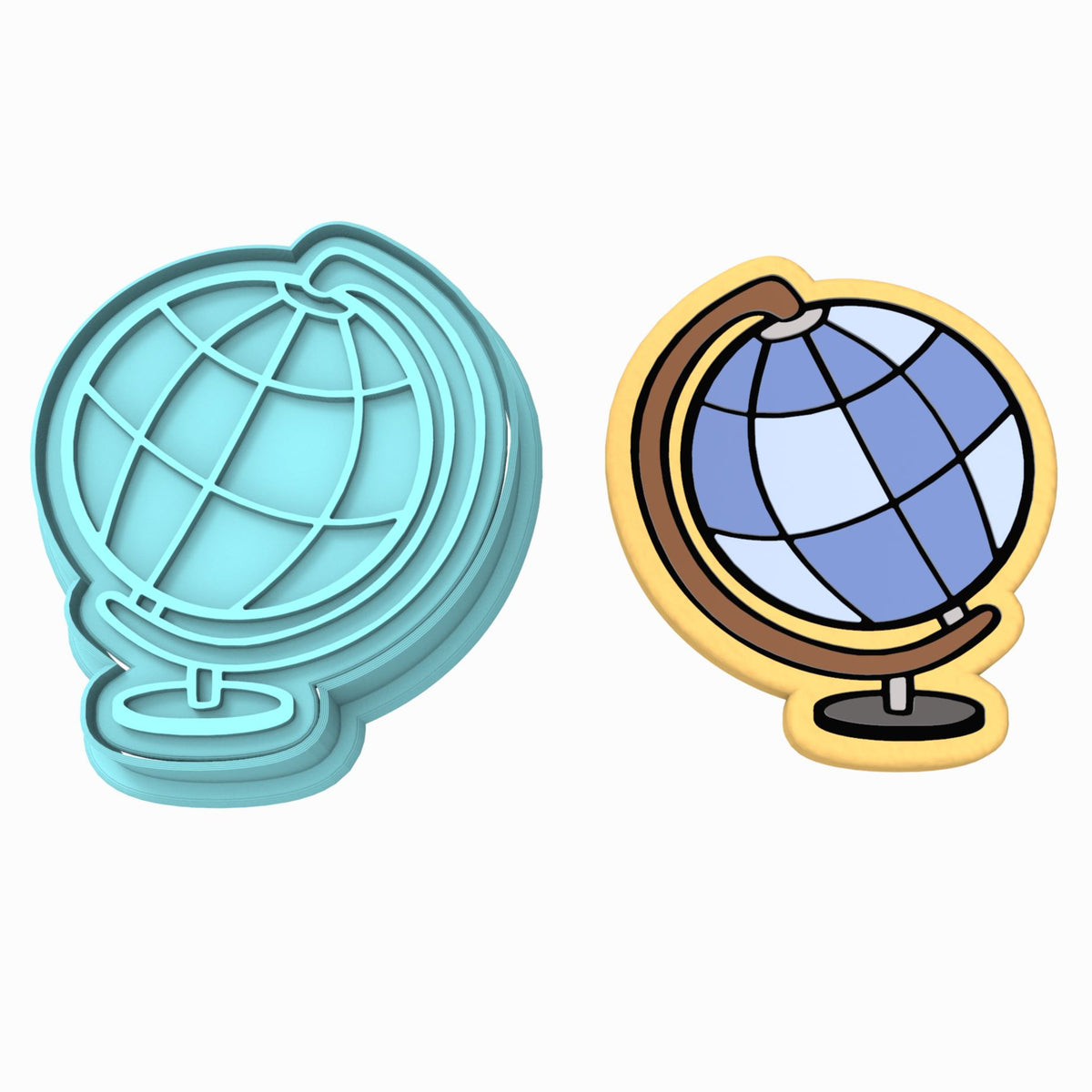 Globe Cookie Cutter | Stamp | Stencil #1