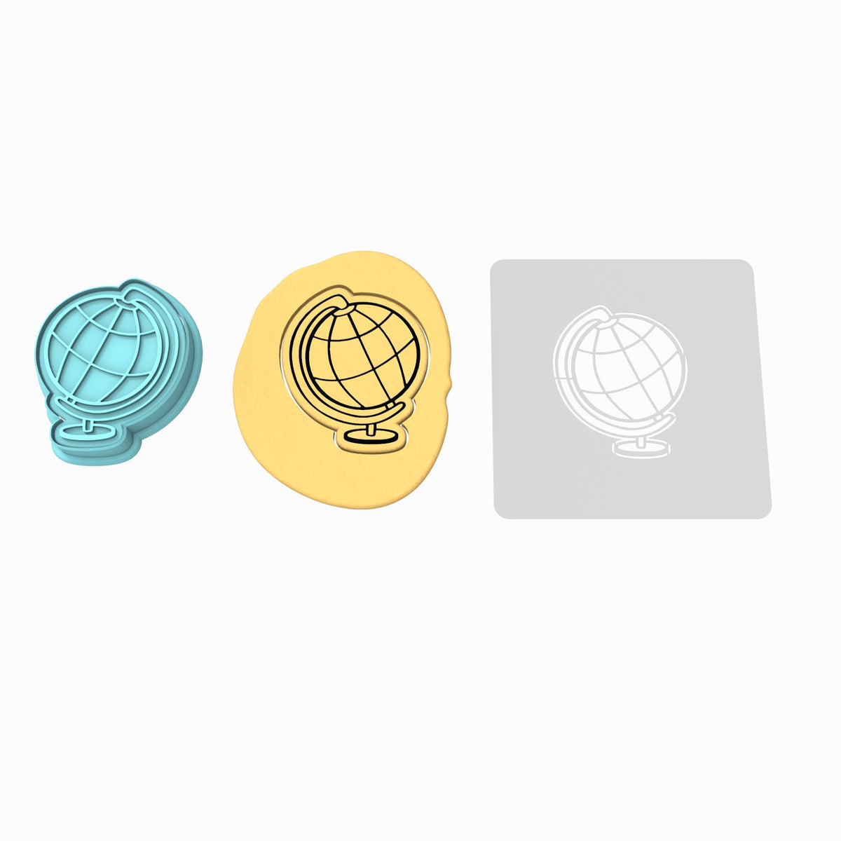 Globe Cookie Cutter | Stamp | Stencil #1