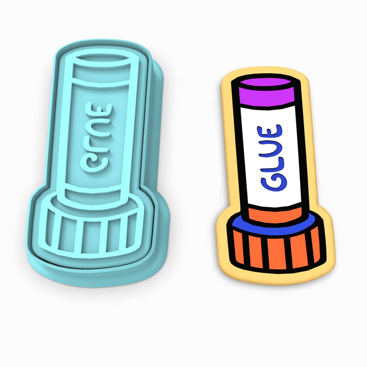 Glue Stick Cookie Cutter | Stamp | Stencil #1