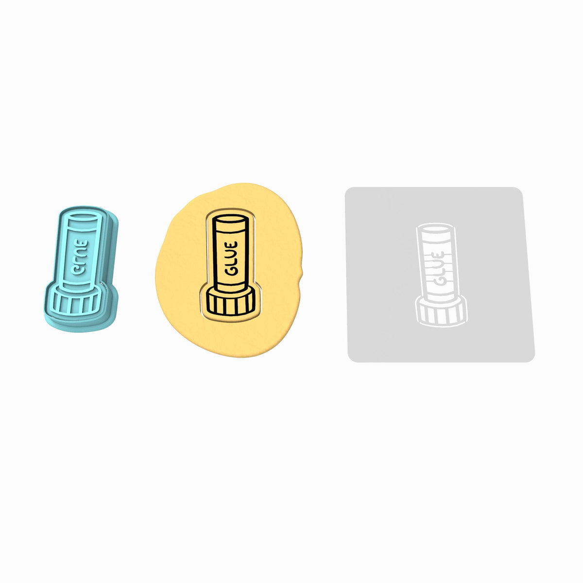 Glue Stick Cookie Cutter | Stamp | Stencil #1
