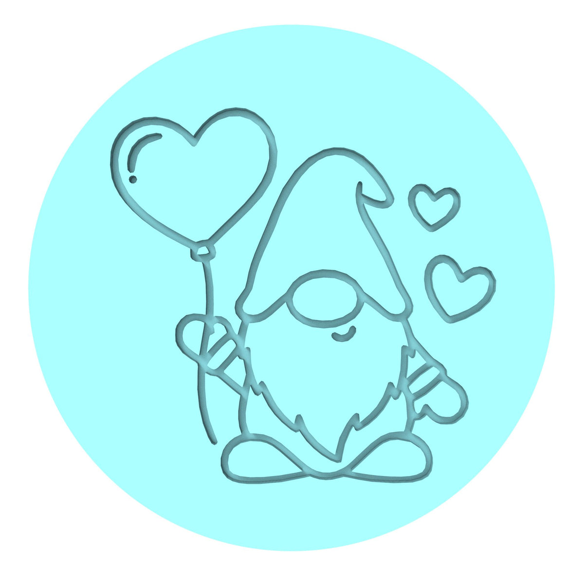 Gnome Balloon Cookie Cutter | Stamp | Stencil #1 Cookie Cutter Lady MINI - 2 Inches (5cm) Debosser ONLY 