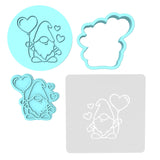 Gnome Balloon Cookie Cutter | Stamp | Stencil #1 Cookie Cutter Lady MINI - 2 Inches (5cm) **FULL SET BUNDLE** Cutter + Stamp + Stencil + Debosser **BEST DEAL** 