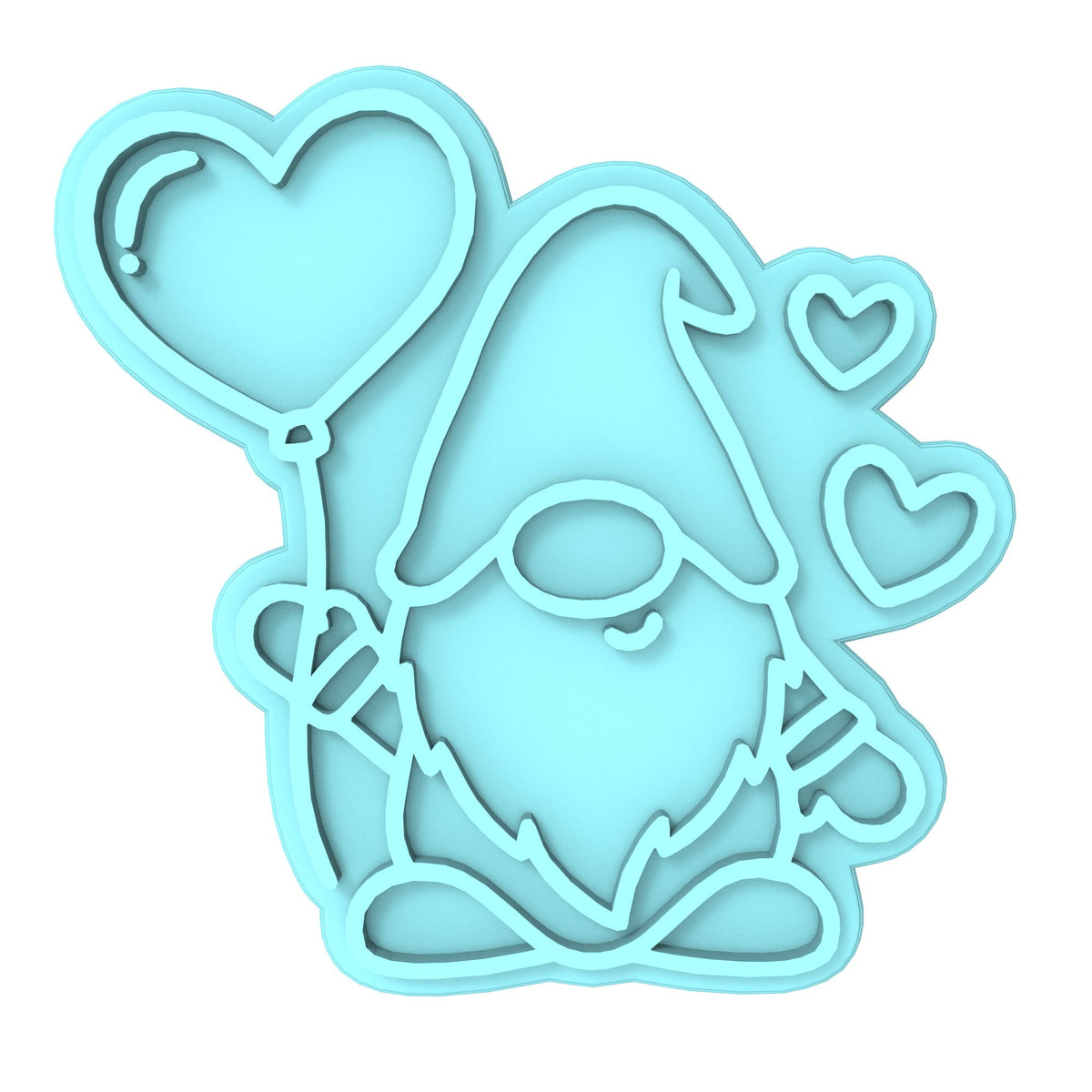 Gnome Balloon Cookie Cutter | Stamp | Stencil #1 Cookie Cutter Lady MINI - 2 Inches (5cm) Stamp ONLY 