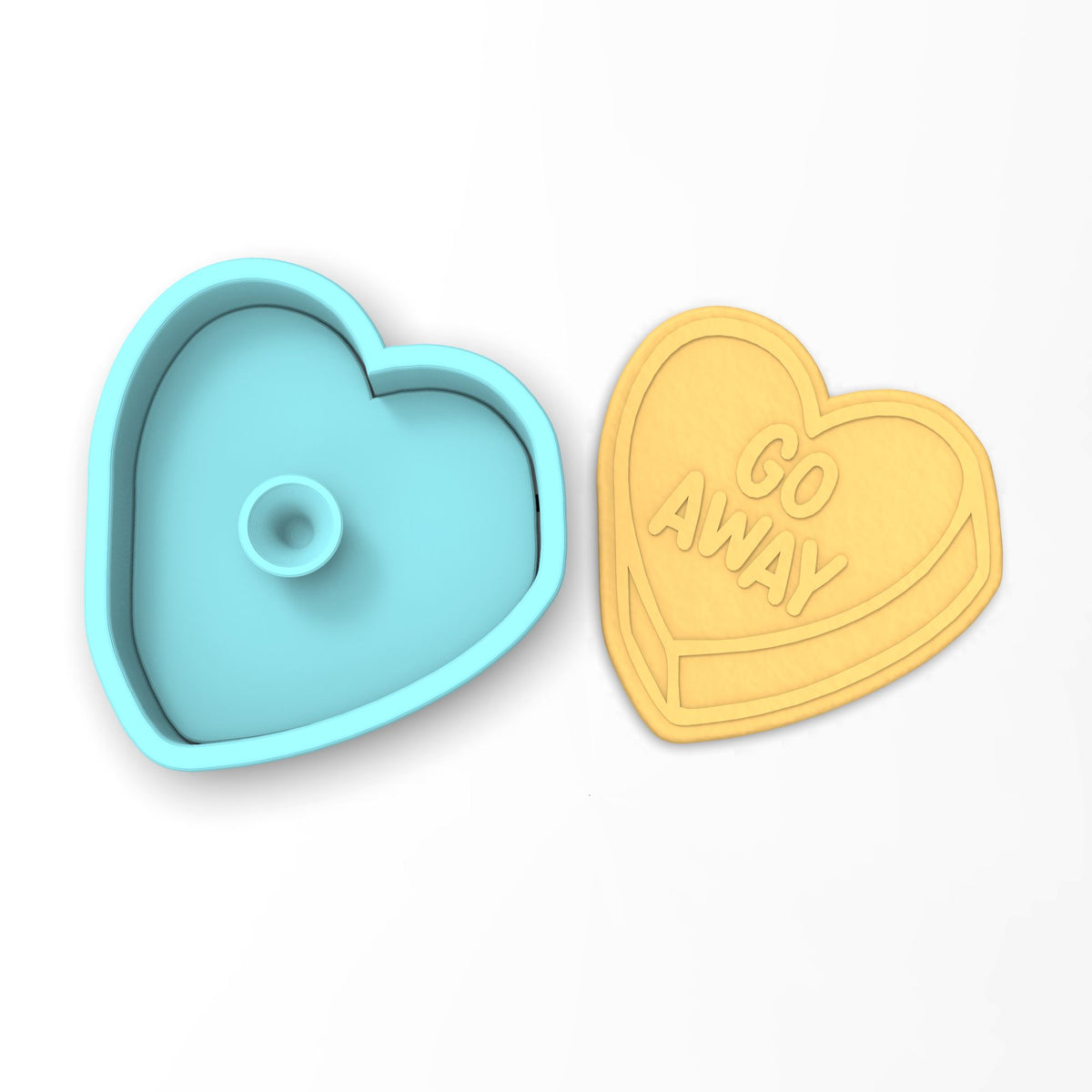Go Away Valentine Candy Heart Cookie Cutter | Stamp | Stencil
