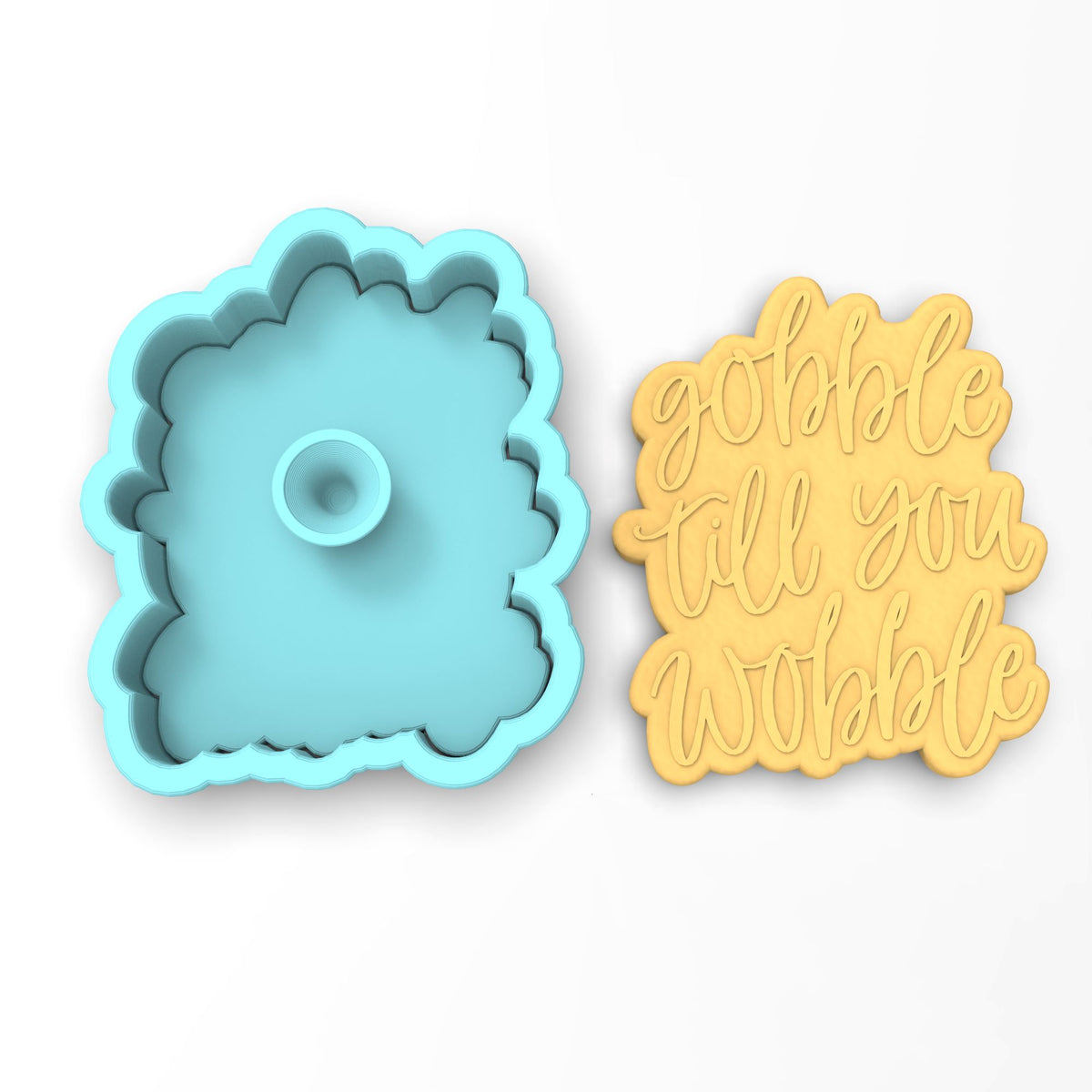 Gobble Til You Wobble Cookie Cutter | Stamp | Stencil #1 Halloween / Fall Cookie Cutter Lady 