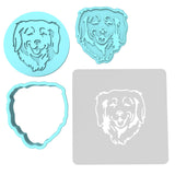 Golden Retriever Cookie Cutter | Stamp | Stencil #1 Animals & Dinosaurs Cookie Cutter Lady MINI - 2 Inches (5cm) **FULL SET BUNDLE** Cutter + Stamp + Stencil + Debosser **BEST DEAL** 