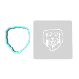 Golden Retriever Cookie Cutter | Stamp | Stencil #1 Animals & Dinosaurs Cookie Cutter Lady MINI - 2 Inches (5cm) **BUNDLE** Cutter + Stencil 