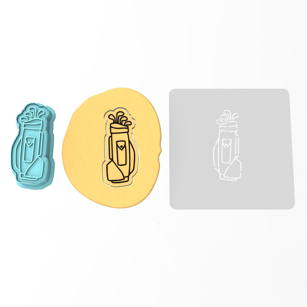 Golf Bag Cookie Cutter | Stamp | Stencil #1