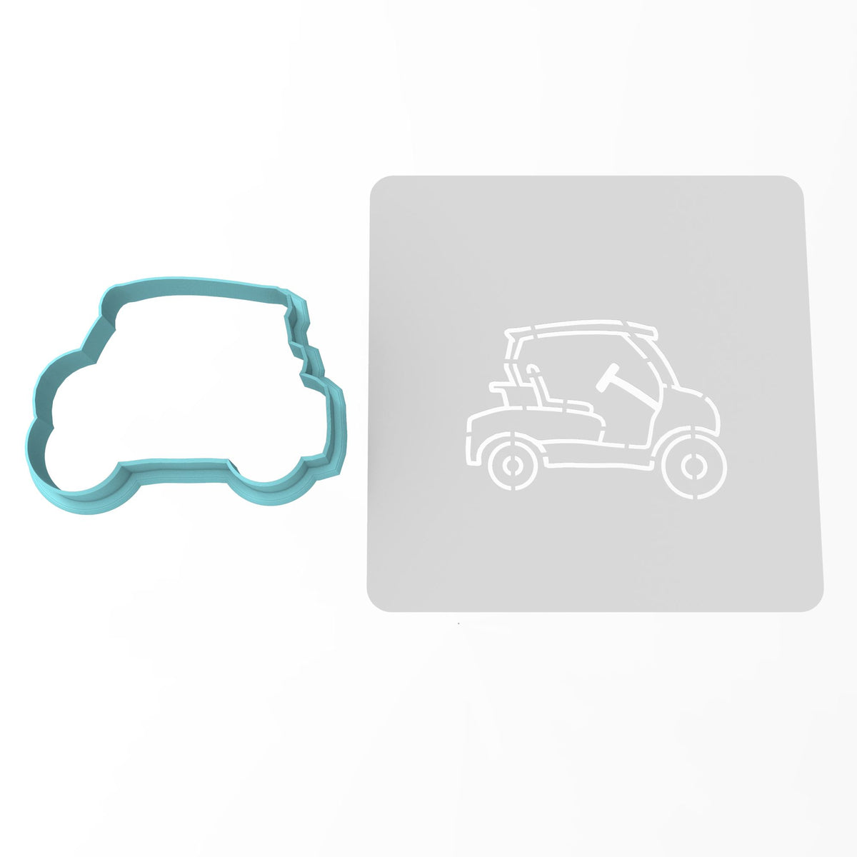 Golf Cart Cookie Cutter | Stamp | Stencil #1