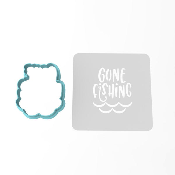Gone Fishing Cookie Cutter, Stamp