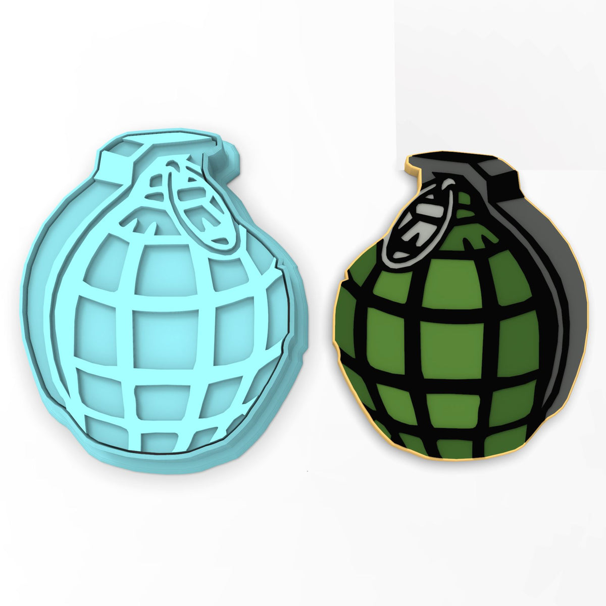 Grenade Cookie Cutter | Stamp | Stencil #1