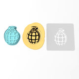Grenade Cookie Cutter | Stamp | Stencil #1