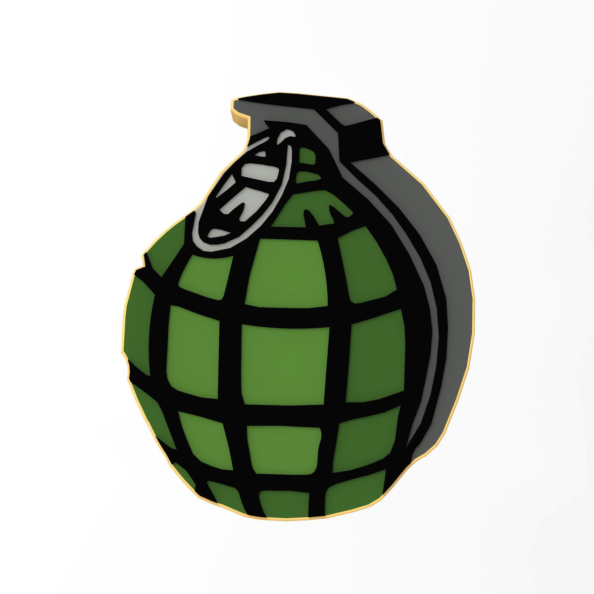 Grenade Cookie Cutter | Stamp | Stencil #1