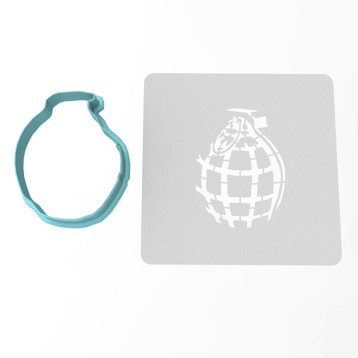 Grenade Cookie Cutter | Stamp | Stencil #1
