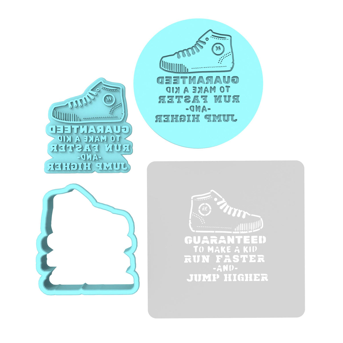 Guaranteed to Make a Kid Run Faster Cookie Cutter | Stamp | Stencil #1 4th of july Cookie Cutter Lady MINI - 2 Inches (5cm) **FULL SET BUNDLE** Cutter + Stamp + Stencil + Debosser **BEST DEAL** 
