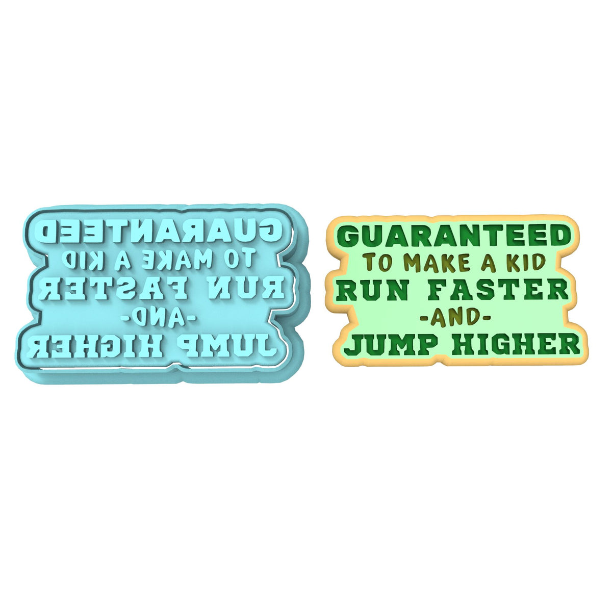 Guaranteed to Make a Kid Run Faster Cookie Cutter | Stamp | Stencil #2 4th of july Cookie Cutter Lady MINI - 2 Inches (5cm) **BUNDLE** Cutter + Stamp 