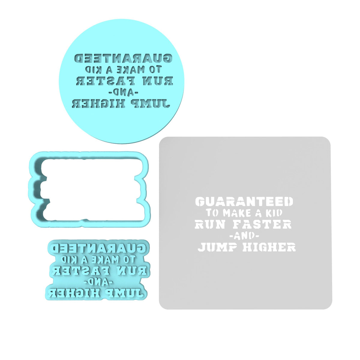 Guaranteed to Make a Kid Run Faster Cookie Cutter | Stamp | Stencil #2 4th of july Cookie Cutter Lady MINI - 2 Inches (5cm) **FULL SET BUNDLE** Cutter + Stamp + Stencil + Debosser **BEST DEAL** 