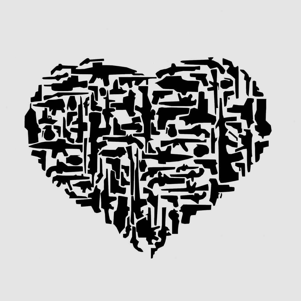 Gun Heart Cookie Cutter | Stamp | Stencil #1 Boys/ Army / Outdoorsman Cookie Cutter Lady 2 Inch Small Cupcake Stencil Only No