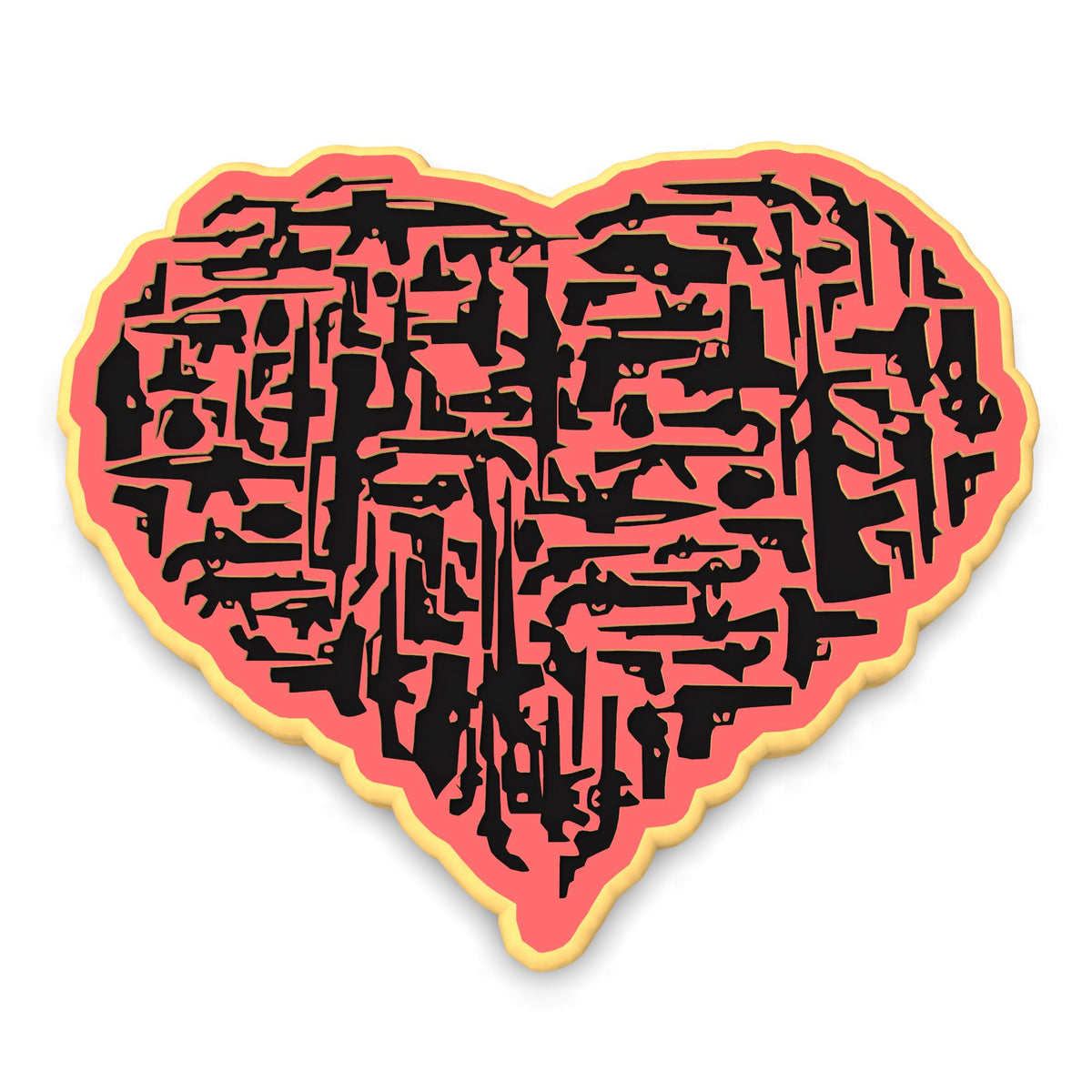 Gun Heart Cookie Cutter | Stamp | Stencil #1 Boys/ Army / Outdoorsman Cookie Cutter Lady 